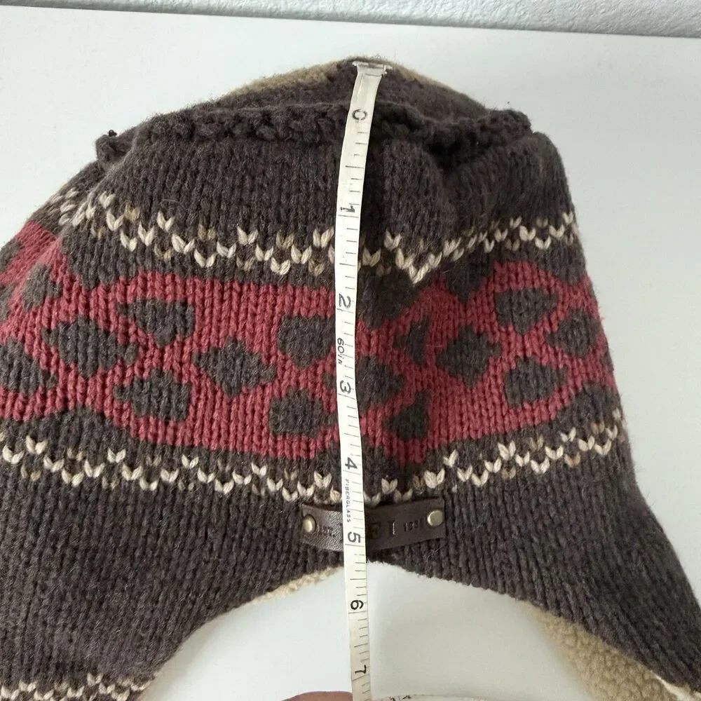 REI Wool Blend Nordic Trapper Hat Sherpa Lined Earflap Beanie Gorpcore Fair Isle